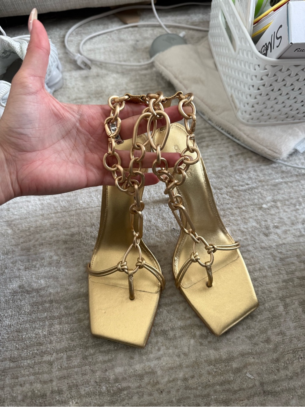 Cult Gaia Gold Chain-Strap Women's Sandals
